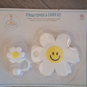 Straw topper and cover set